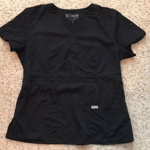 Grey's Anatomy Modern Fit Black Scrub Top